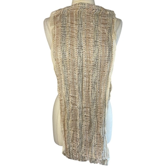 BOHO Infinity Scarf in Beige and‎ Peach with Metallic Gold Accents - Picture 4 of 6